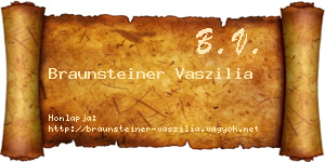 Braunsteiner Vaszilia névjegykártya